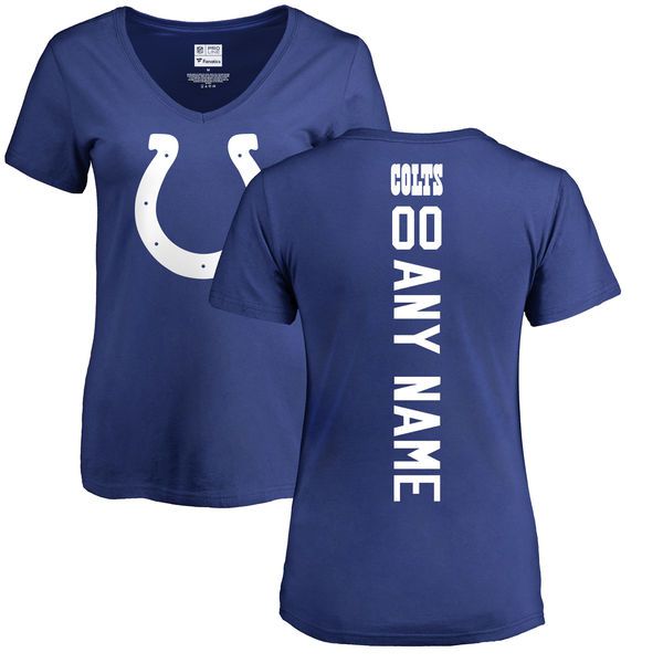 Women Indianapolis Colts NFL Pro Line Royal Custom Backer Slim Fit T-Shirt->nfl t-shirts->Sports Accessory